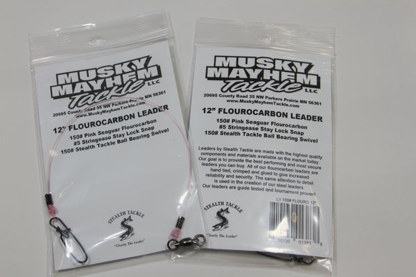 12" FLOUROCARBON CASTING LEADER BY STEALTH TACKLE