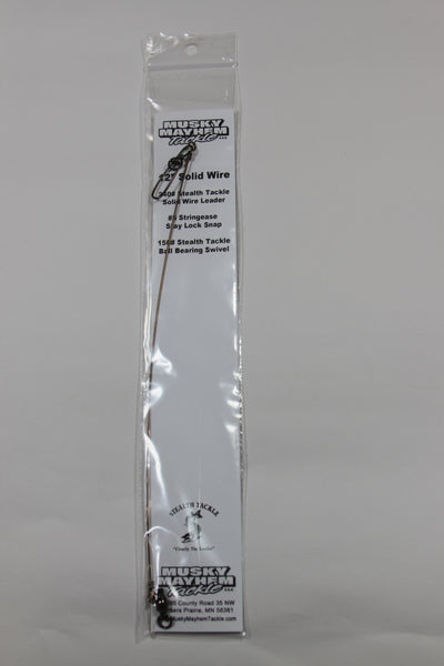 12" SOLID WIRE CASTING LEADER BY STEALTH TACKLE