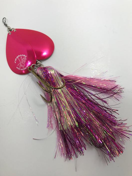 Musky Mayhem Tackle Double Cowgirl Inline Spinner Bait - Pink